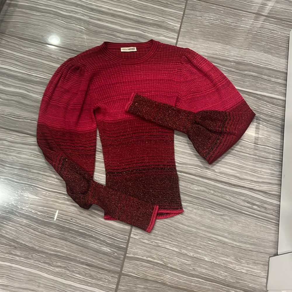 Ulla Johnson Red Ombre Sweater Top - Picture 3 of 9